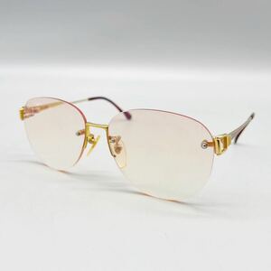 YSL イヴサンローラン 30-2633 サングラス ゴールド レッド ヴィンテージ オールド 眼鏡 レンズ 度入り フレーム アイウェア 56□15-130