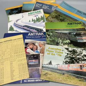 洋書 海外 鉄道 AMTRAK アムトラック VIA鉄道 ヴィア パンフレット カタログ 70年代 オーストラリア 列車 車両 時刻表 ガイド 8点 セット