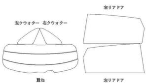 マークXジオANA10 リア用スモークセット 最高級フィルム選択可能