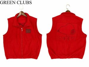 GREEN CLUBS × PEANUTS グリーンクラブ ピーナッツ スヌーピー★ 裏起毛 コーデュロイ ジップ ベスト Sz.3　メンズ ゴルフ　C4T00197_1#N