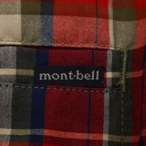 mont-bell モンベル 通年 1104945 ロゴタグ★ 長袖 WIC ウィックロン チェック シャツ Sz.M　メンズ 赤 アウトドア　C4T00108_1#C_画像5