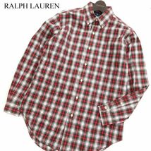 RALPH LAUREN ラルフローレン 通年 CLASSIC FIT★ 長袖 ボタンダウン チェック シャツ Sz.M　メンズ　C4T00078_1#C_画像1