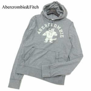 Abercrombie&Fitch アバクロンビー＆フィッチ ロゴプリント★ スウェット プルオーバー パーカー Sz.L　メンズ グレー　C4T00165_1#I