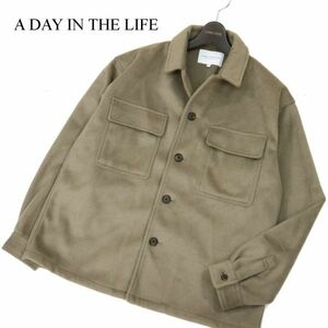 A DAY IN THE LIFE ユナイテッドアローズ 秋冬 フリース CPO★ オーバーサイズ シャツ ジャケット Sz.M　メンズ グレージュ　C4T00272_1#N