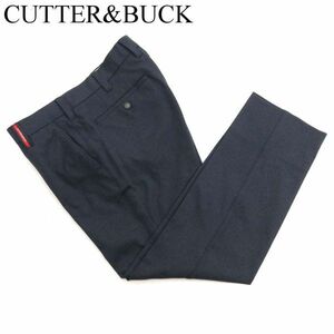 CUTTER&BUCK カッター＆バック 通年 ストレッチ ツイル★ ノータック スラックス パンツ Sz.82　メンズ ネイビー ゴルフ　C4B00140_1#R