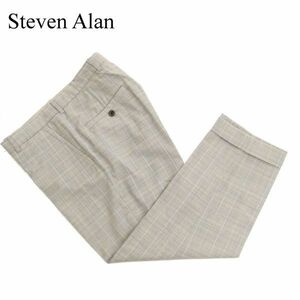 Steven Alan スティーブンアラン 春夏 ウール★ WL STC SLOW TAPERED-WJUST スラックス アンクルパンツ Sz.M　メンズ グレー　C4B00261_1#P