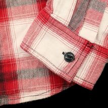 JACKROSE ジャックローズ 通年 ロゴ刺繍★ 長袖 ワーク チェック シャツ Sz.3　メンズ 赤系　C4T00451_1#C_画像4