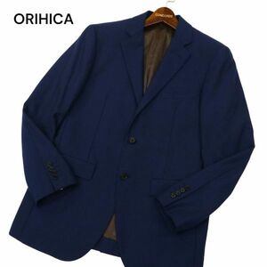 ORIHICA オリヒカ 通年★ 背抜き ウール 2B アンコン テーラード ジャケット Sz.L　メンズ ネイビー ビジカジ　C4T00541_1#O