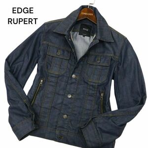  прекрасный товар * EDGE RUPERT Rupert через год Zip карман * Tracker Denim жакет G Jean Sz.M мужской подлинный темно-синий C4T00536_1#O
