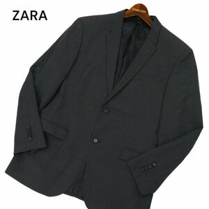 ZARA ザラ マン 通年 総裏 ウールブレンド★ 2B テーラード ジャケット Sz.50　メンズ グレー 大きいサイズ　C4T00551_1#O