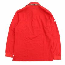 Munsingwear マンシングウェア 通年 ナンバリング ワッペン★ ストレッチ 長袖 ポロシャツ Sz.L　メンズ 赤 ゴルフ　C4T00574_1#C_画像5