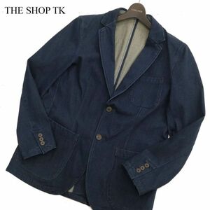 THE SHOP TK タケオキクチ 通年 USED加工 デニム★ ストレッチ 2B シェフ テーラード ジャケット Sz.L　メンズ　C4T00635_1#O