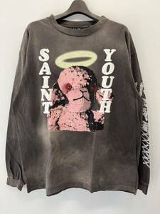 【入手困難】 SAINTMxxxxxx セントマイケル 長袖 Tシャツ ロンT SAINT YOUTH 希少サイズ XL 黒 ブラック グレー ビンテージ 新品未使用