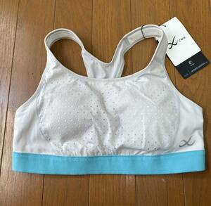 * Wacoal CW-X sports bra M(AB cup ) white × blue new goods 7,260 jpy . sweat speed .WBY198yure difficult running Jim yoga 