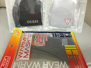 未使用3個セット（送料込）GUESS ■マスク ホワイト2枚入り ブラック2枚入り ゲス ウォームフィットマスク3枚入り