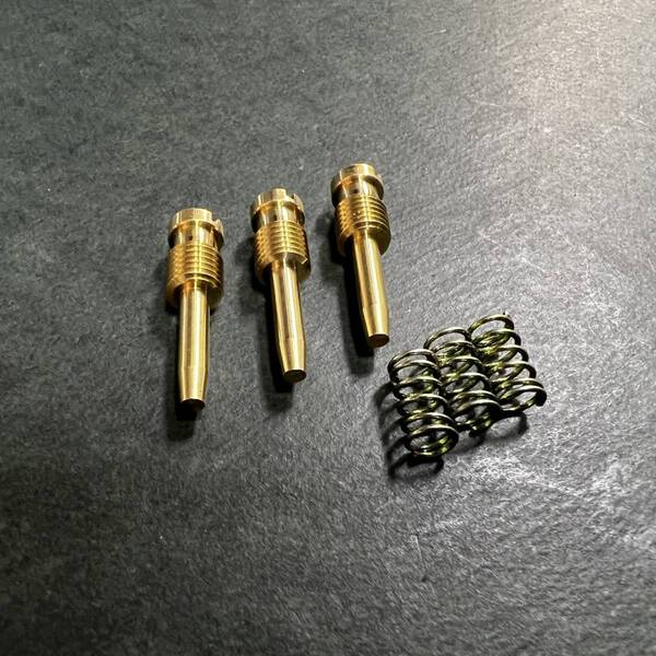 送料無料 MADE IN JAPAN KH400 350SS キャブレター エアースクリュー スプリング セット 新品 マッハⅡ
