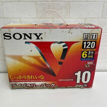 Y1311249SONY 録画用VHSカセットテープ標準2時間(120分) 3倍モード6時間(360分) スタンダード 10T120VL 10巻 未開封　外箱劣化あり_画像3