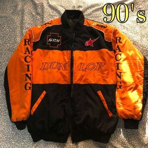 90's DUNLOP RACING 中綿入り ジャケット KTM SPY ダンロップレーシング モーターサイクル 90s bomber jacket motorcycle vintage