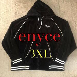 enyce ベロア パーカー ブラック 3XL エニーチェ ジャケット hiphop gang lowrider ヒップホップ ローライダー ギャング XXL 90's