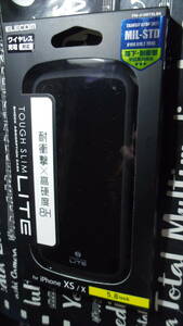 ELECOM iPhone XS X ブラック TOUGH SLIM LITE 薄く軽く傷にも強い耐衝撃 全周配置独自設計エアクッション衝撃吸収 背面高硬度8H特殊パネル