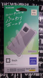 ELECOM AQUOS sense4 AQUOS sense4 lite AQUOS sense4 basic AQUOS sense5G ほどよく手になじむハイブリッドケースfinch クリアホワイト