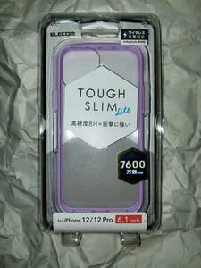 iPhone 12/12 Pro ハイブリッド ケース TOUGH SLIM LITE フレームカラーパープル 側面弾力性のあるTPUを背面に高硬度8Hのポリカーボネート