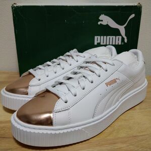 新品未使用 PUMA プーマ バスケット プラットフォーム メタリック スニーカー 26.5cm