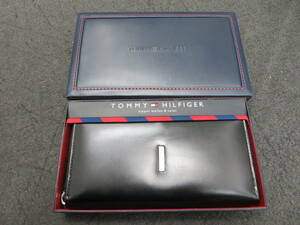 ・73943 TOMMY HILFIGER トミーヒルフィガー ラウンドファスナー 長財布 ブラック