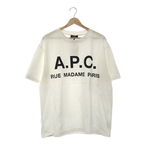 A.P.C. EDIFICE アーペーセー エディフィス 23/SS 24234-1-97041 別注 ロゴプリント オーバーサイズTシャツ L ホワイト APC クルーネック