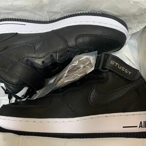 新品未使用★26.5cm★Stussy Nike Air Force 1 Mid Black/Black★ステューシー　ナイキ