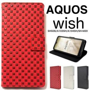 AQUOS wish SHG06/A103SH チェック柄 手帳ケース