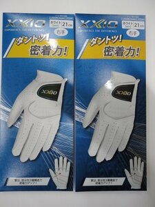 ■NEW XXIO !! ゼクシオ 高機能 全天候 ゴルフ メンズ 右手用 グローブ x 2枚【WH/21cm】《掌・甲：合成皮革》GGG-X020R