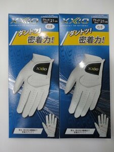 ■NEW XXIO !! ゼクシオ 高機能 全天候 ゴルフ メンズ 右手用 グローブ x 2枚【BK/21cm】《掌・甲：合成皮革》GGG-X020R