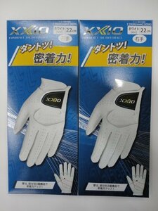 ■NEW XXIO !! ゼクシオ 高機能 全天候 ゴルフ メンズ 右手用 グローブ x 2枚【WH/22cm】《掌・甲：合成皮革》GGG-X020R