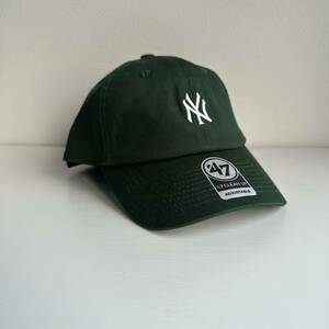 【未使用】MLB キャップ メジャーリーグ 47Brand帽子 CAP ニューヨーク ヤンキー Yankees 男女兼用　ミリタリーグリーン