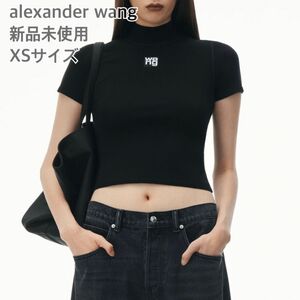 ■ alexander wang.t ロゴパッチ ボディコン モックネック トップス ■ 