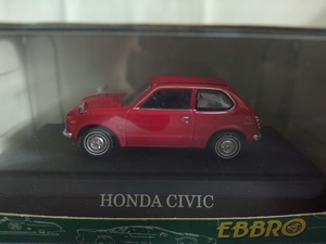 1/43 HONDA　CIVIC　ホンダ　シビック　70年代初期型モデル　赤