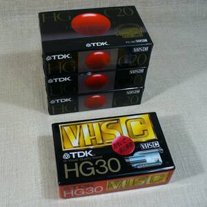 TDK　VHS-Cビデオテープ　TC-30HGG x1　/　TC-20HGF x3　4個セット　未開封品！