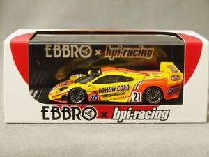 Yellow Corn マクラーレン F1 GTR 2001年 JGTC #21 服部尚貴/一ツ山康 EBBROｘhpi 1/43 44672