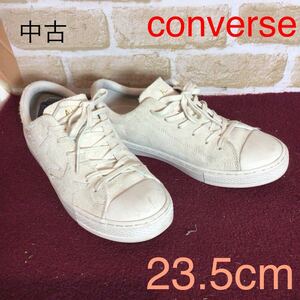 【売り切り!送料無料!】A-336 converse!ALL STAR!スエードスニーカー!23.5cm!アイボリー!COUPE TRIOSTAR SUEDE OX!おしゃれ!かわいい!中古!