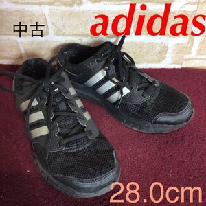 【売り切り!送料無料!】A-340 adidas!スニーカー!黒!ブラック!28.0cm!普段履き!定番!おしゃれ!ウォーキング!散歩!メッシュ！中古