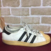 【売り切り!送料無料!】A-338 adidas!スニーカー!スーパースター80s!26.0cm!白!黒!ヴィンテージ!おしゃれ!スムースレザー!中古!_画像4