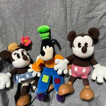 オールドディズニー ミッキー ミニー グーフィー ぬいぐるみ 3個セット_画像1