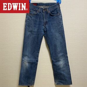 EDWINエドウィン ダメージジーンズ503zz 29インチ 革ラベル 日本製 ジーンズ