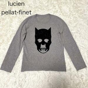 【Lucien pellat-finet】ルシアンペラフィネ　グレー セーター バットマン スカル　ストーン　S