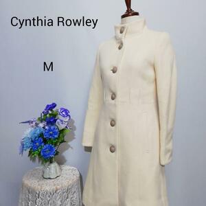  Cynthia Rowley finest quality beautiful goods long coat wool 90% unbleached cloth color series М size 