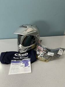 Arai アライ TOUR-CROSS3 [ツアークロス3 ]アルミナシルバー Lサイズ（59～60㎝）ミラーシールド付き（ノーマルシールド有）　中古美品