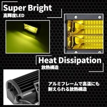 1円~ LED ワークライト 作業灯 12V 24V 72W IP67 フォグランプ ホワイト イエロー 防水 2個 角度調節 投光器 照明 トラック 白 黄 1a_画像2