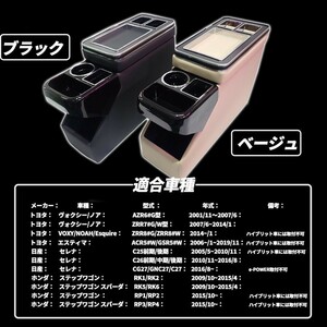 コンソールボックス センタートレイ ★ヴォクシー ノア エスティマ エスクァイア ステップワゴン スパーダ セレナ★ ブラック ベージュ