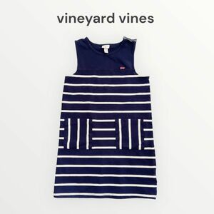 Vineyard Vines ボーダーノースリーブワンピース 140 ネイビー 子供服 女の子